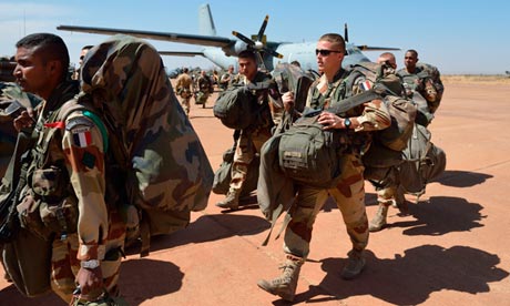 French troops invade Mali to protect natural resources.